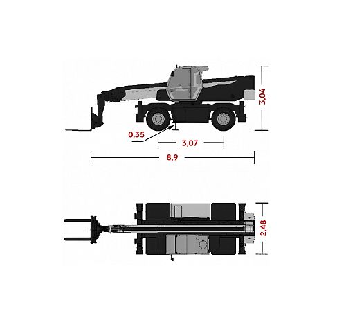 Диаграмма рабочей зоны подъемной техники ARLIFT