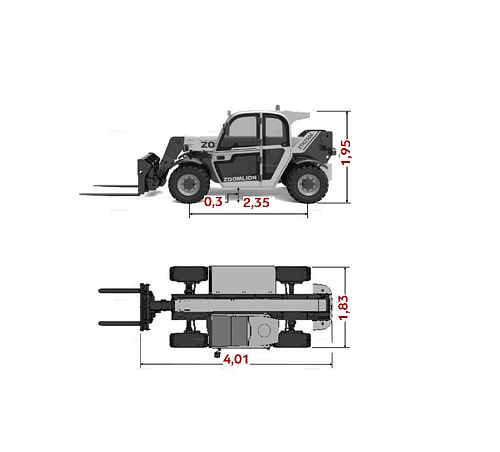 Схема размеров подъемной техники ARLIFT