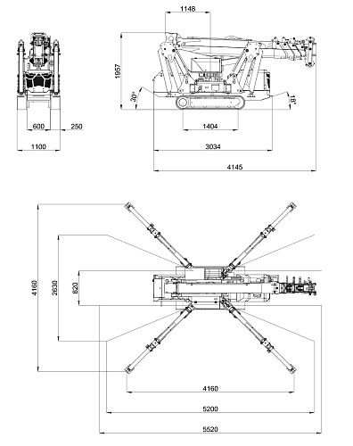 Диаграмма рабочей зоны подъемной техники ARLIFT